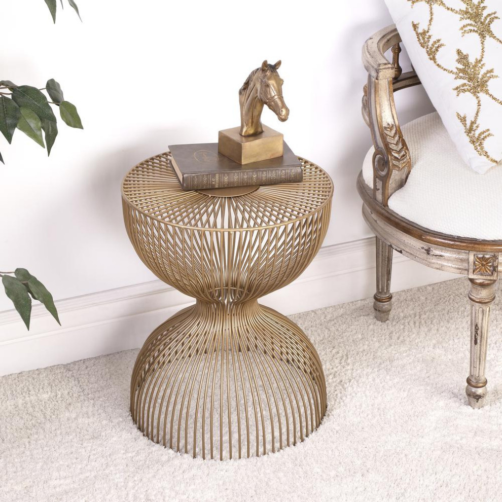 Butler Nicholas Gold Metal End Table   Contemporary   Accent Chests And Cabinets   by BisonOffice  Houzz