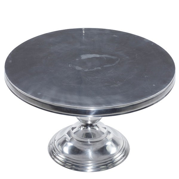 Silver Aluminum Traditional Coffee Table 19 x 30 x 30