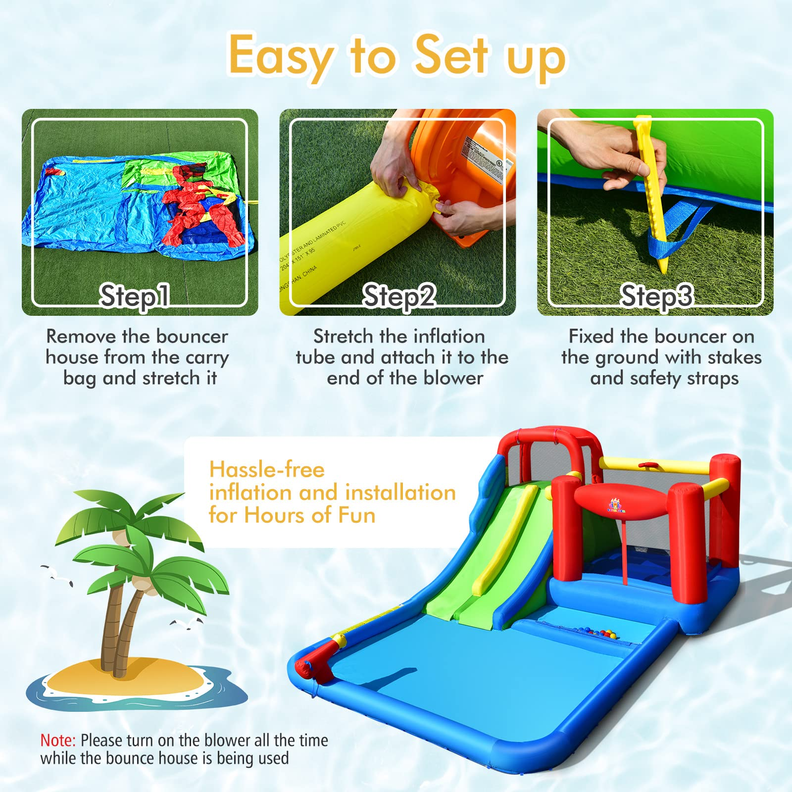 Inflatable Water Slide Park, Kids Giant Water Park Jumping Castle