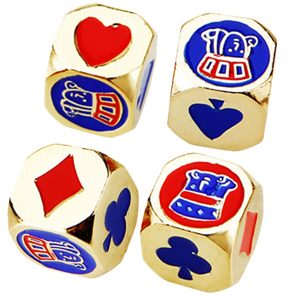 4pcs Poker Dices Toy Metal Dice Toy Party Favors For Birthday Carnival Bridal Shower Wedding