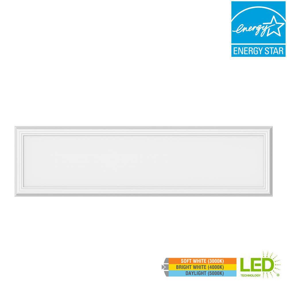 Commercial Electric 1 ft. x 4 ft. 50W Dimmable White Integrated LED Edge-Lit Deco Flat Panel Flush Mount Ceiling Light with CCT 74218HD