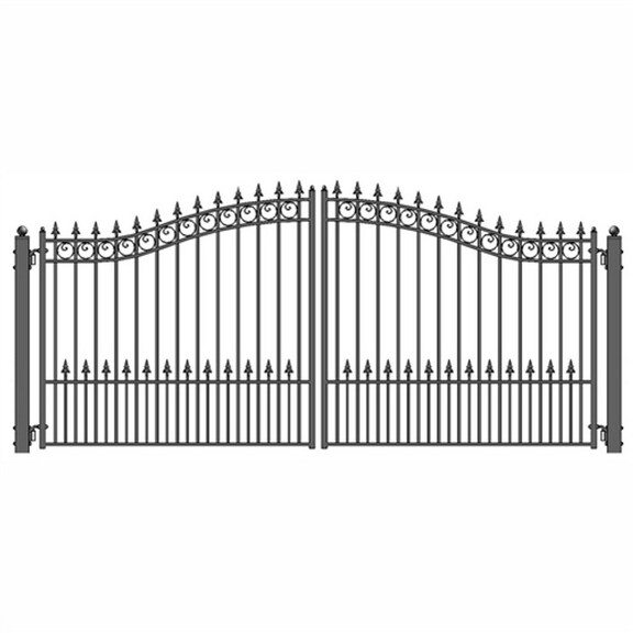 ALEKO DG14PRAD AP Steel Dual Swing Driveway Gate  ...