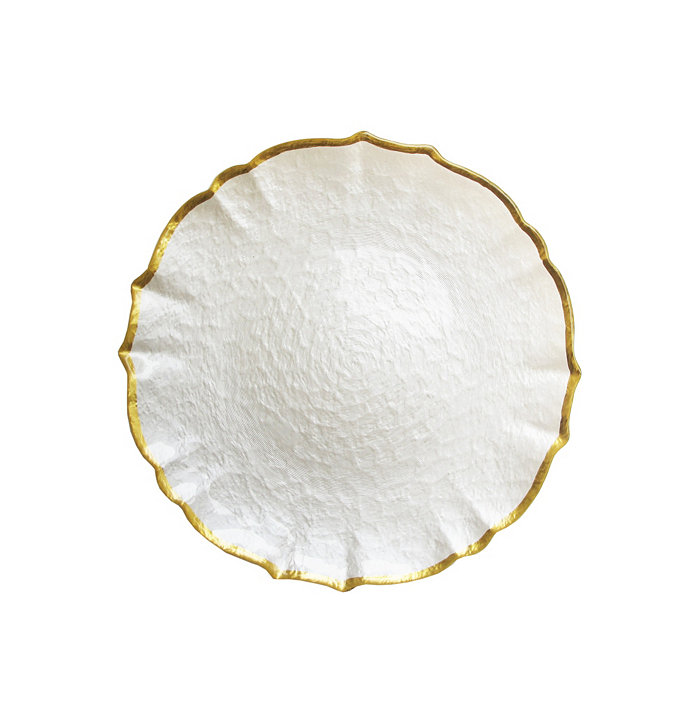 American Atelier Jay Import Ice Queen Pearl Gold Charger Plate