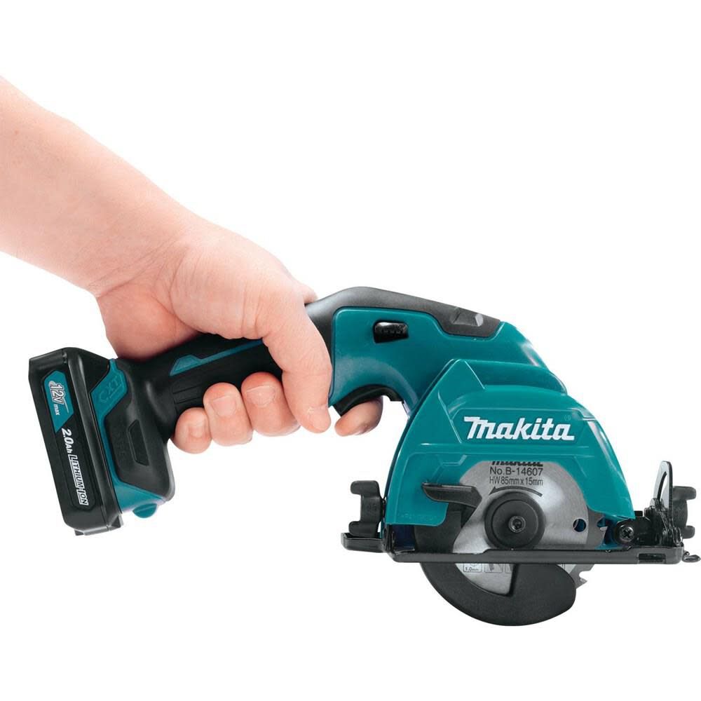 Makita 12 Volt Max CXT Lithium-Ion 3-3/8 in. Cordless Circular Saw Kit SH02R1 from Makita