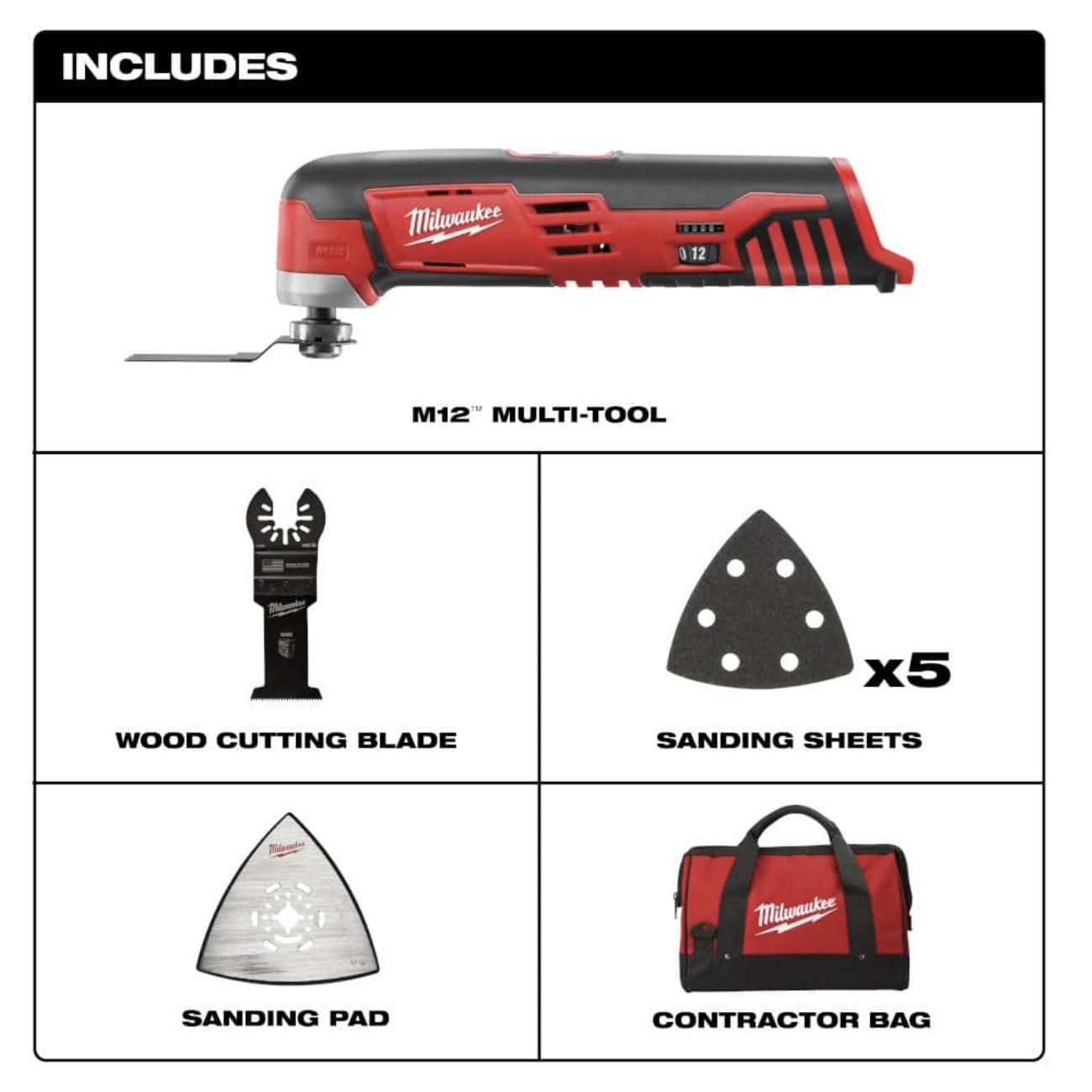 Milwaukee M12 12V Lithium-Ion Cordless Oscillating Multi-Tool (Tool-Only)