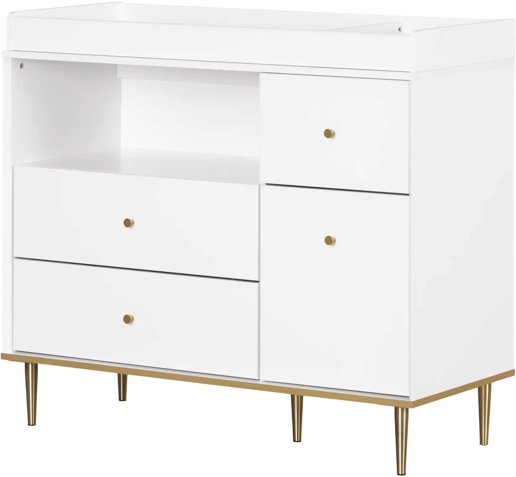 Dylane White Changing Table with Storage - South Shore