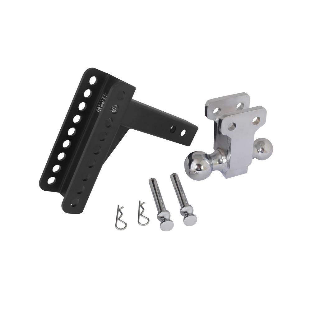 Blackout 14，000 lbs Capacity Adjustable Drop Hitch， 2 inch and 2-5/16 inch Ball ; 0-6 inch Drop