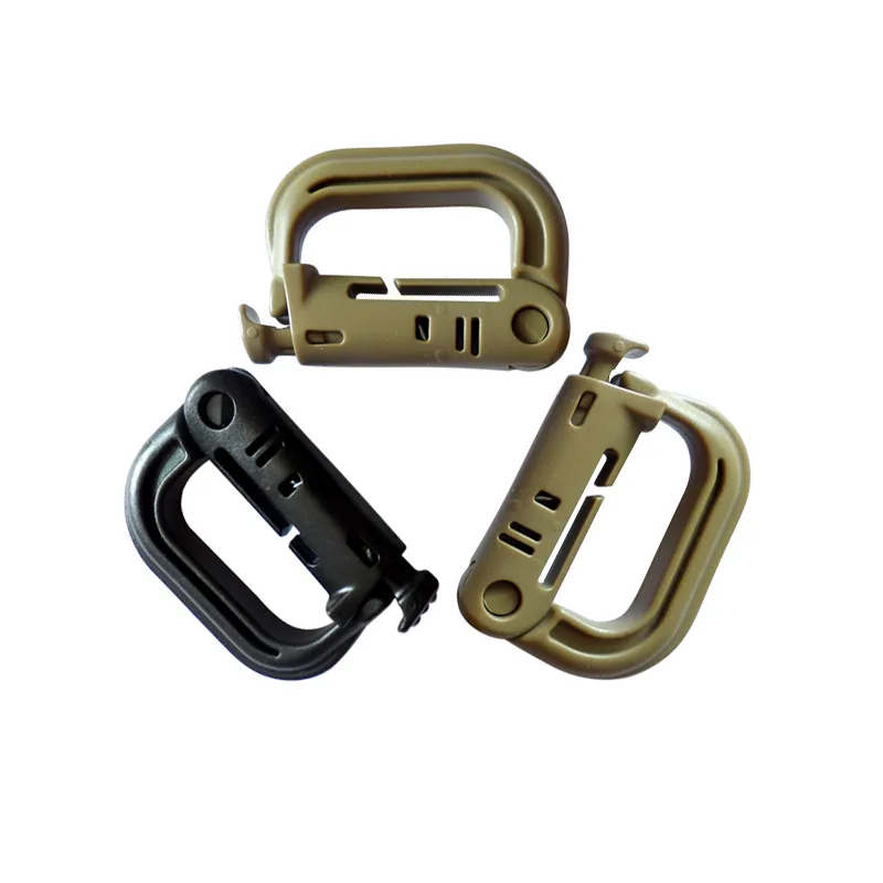 Tactical Plastic Shackle Carabiner Hanging Spring Snap Key Chain Outdoor Camping Hiking Tactical Backpack Bag Accessories