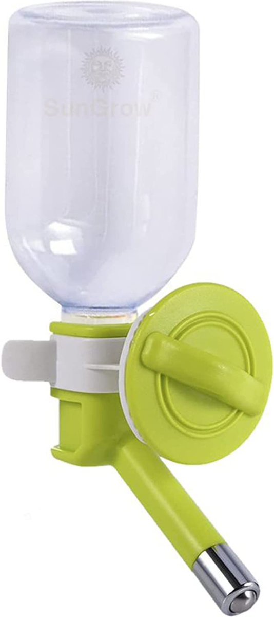 Vila No Drip Portable Plastic Cat Crate Water Bottle and Dispenser， Green