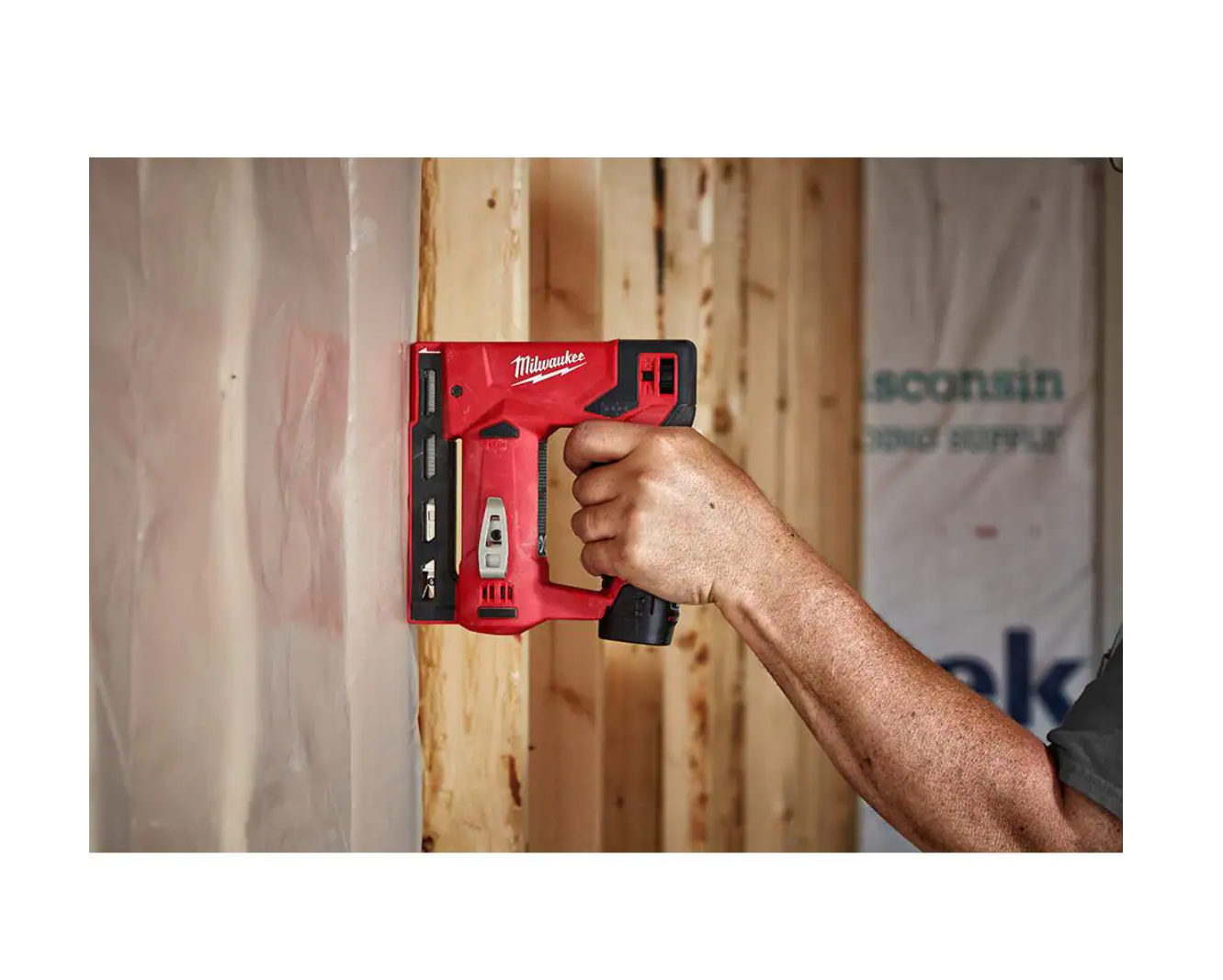 Milwaukee 2445-20-2447-20-48-11-2460 M12 12V Lithium-Ion Cordless Jig Saw with M12 3/8 in. Crown Stapler and 6.0 Ah XC Battery Pack