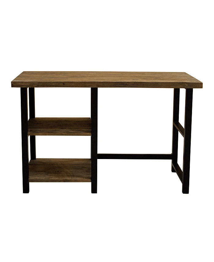 Alaterre Furniture Alaterre Pomona 48 W Metal and Solid Wood Desk with 2 Shelves