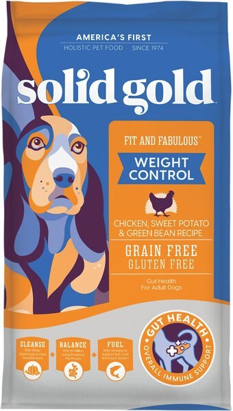 Solid Gold Fit and Fabulous Weight Control Grain-Free Chicken， Sweet Potato and Green Bean Dry Dog Food