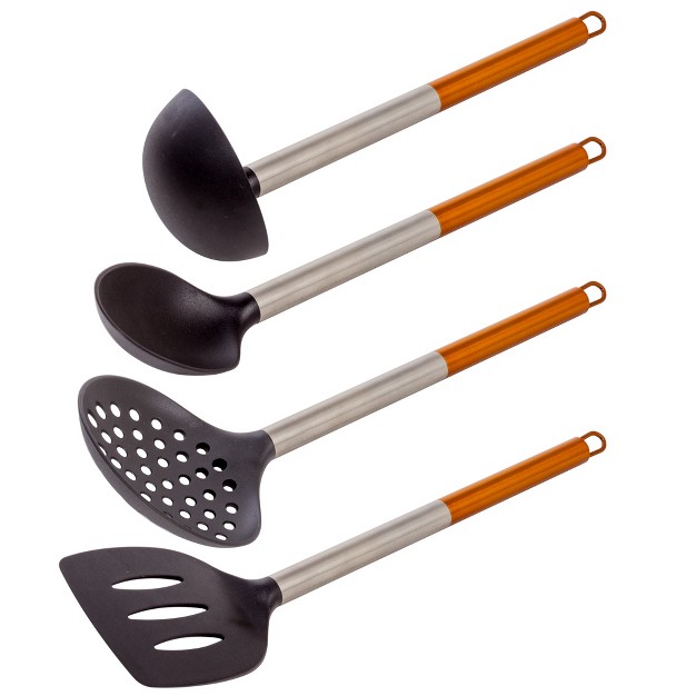 Lexi Home 4 piece Nylon Kitchen Tool Set With Steel Handles