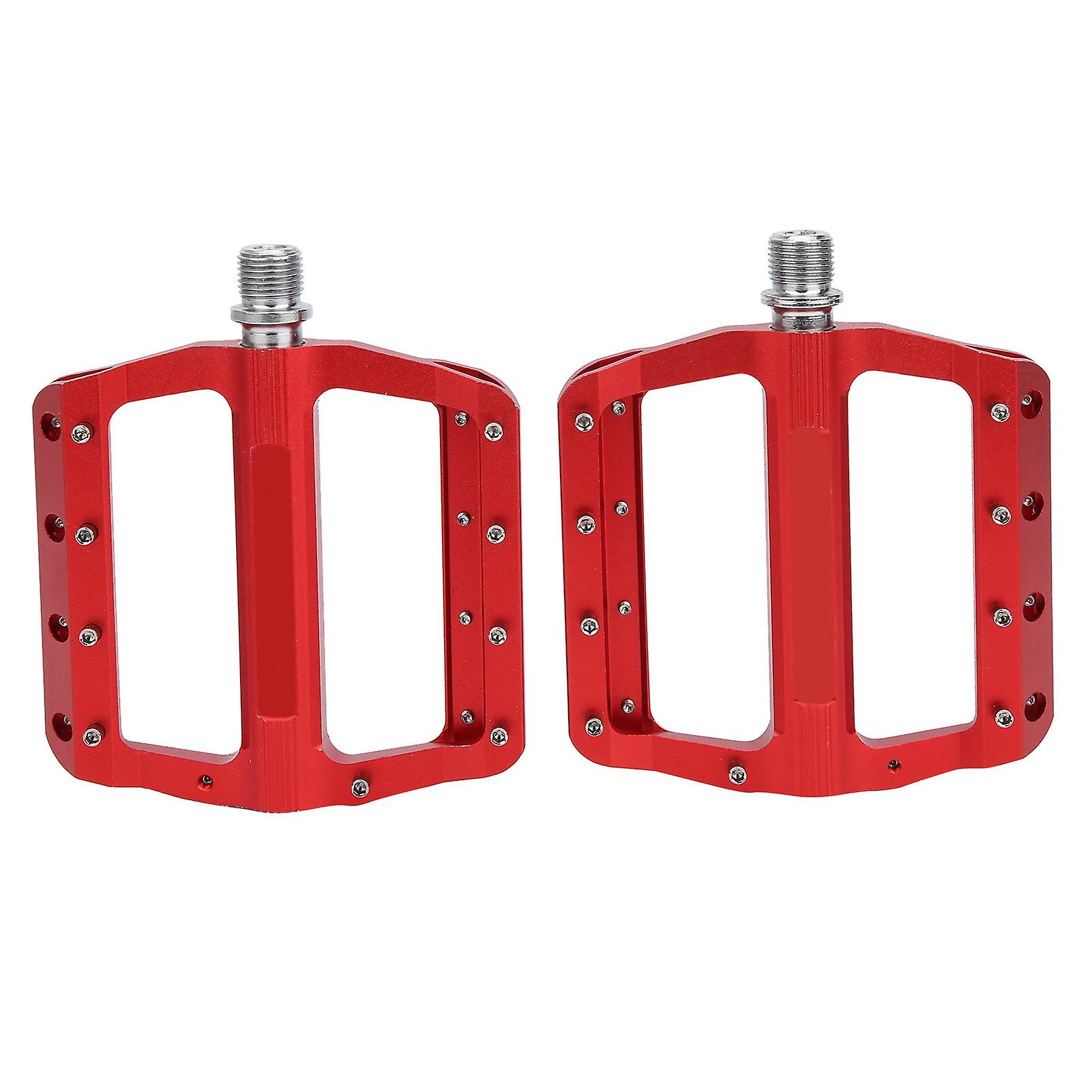 Jt02 Aluminum Alloy Mountain Bike Pedals Lightweight Flat Bicycle Pedal Sets Bike Pedalsred