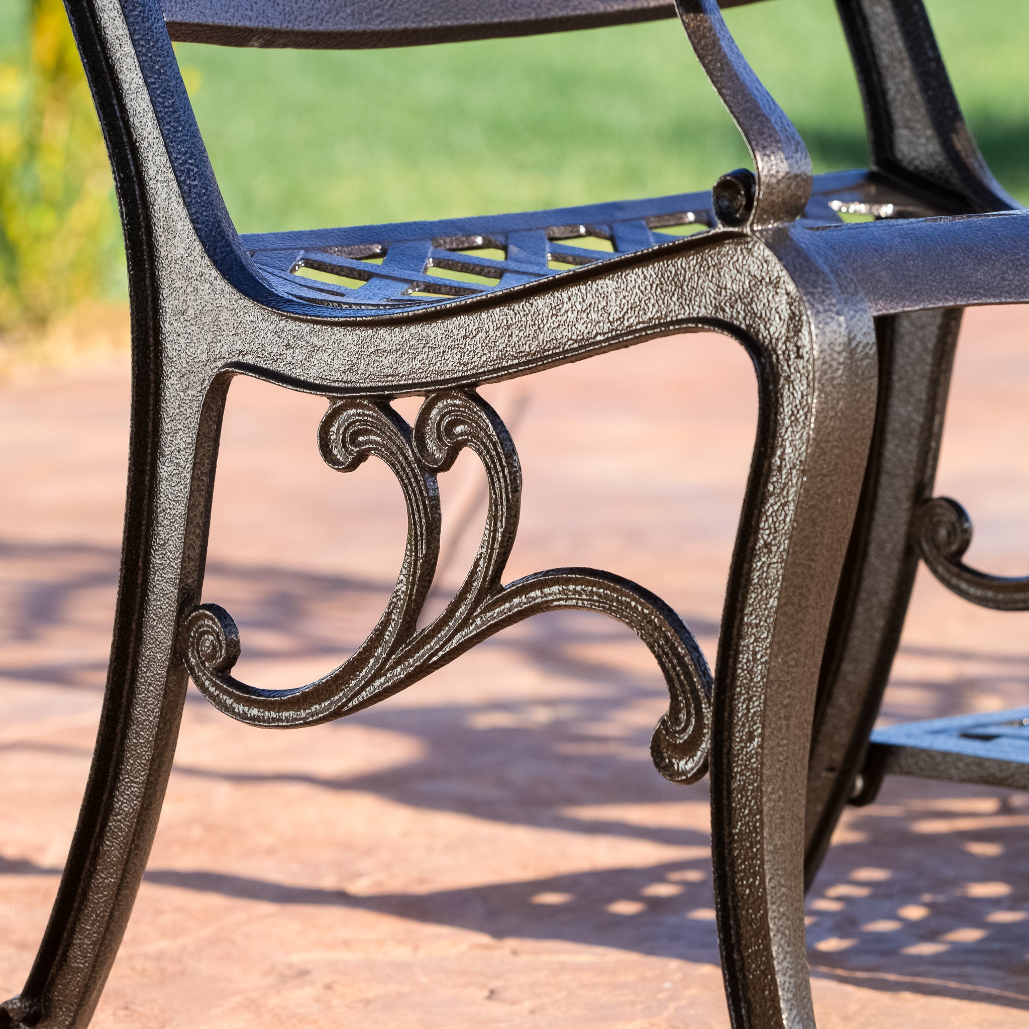 Prague Outdoor Cast Aluminum 2-Seater Set