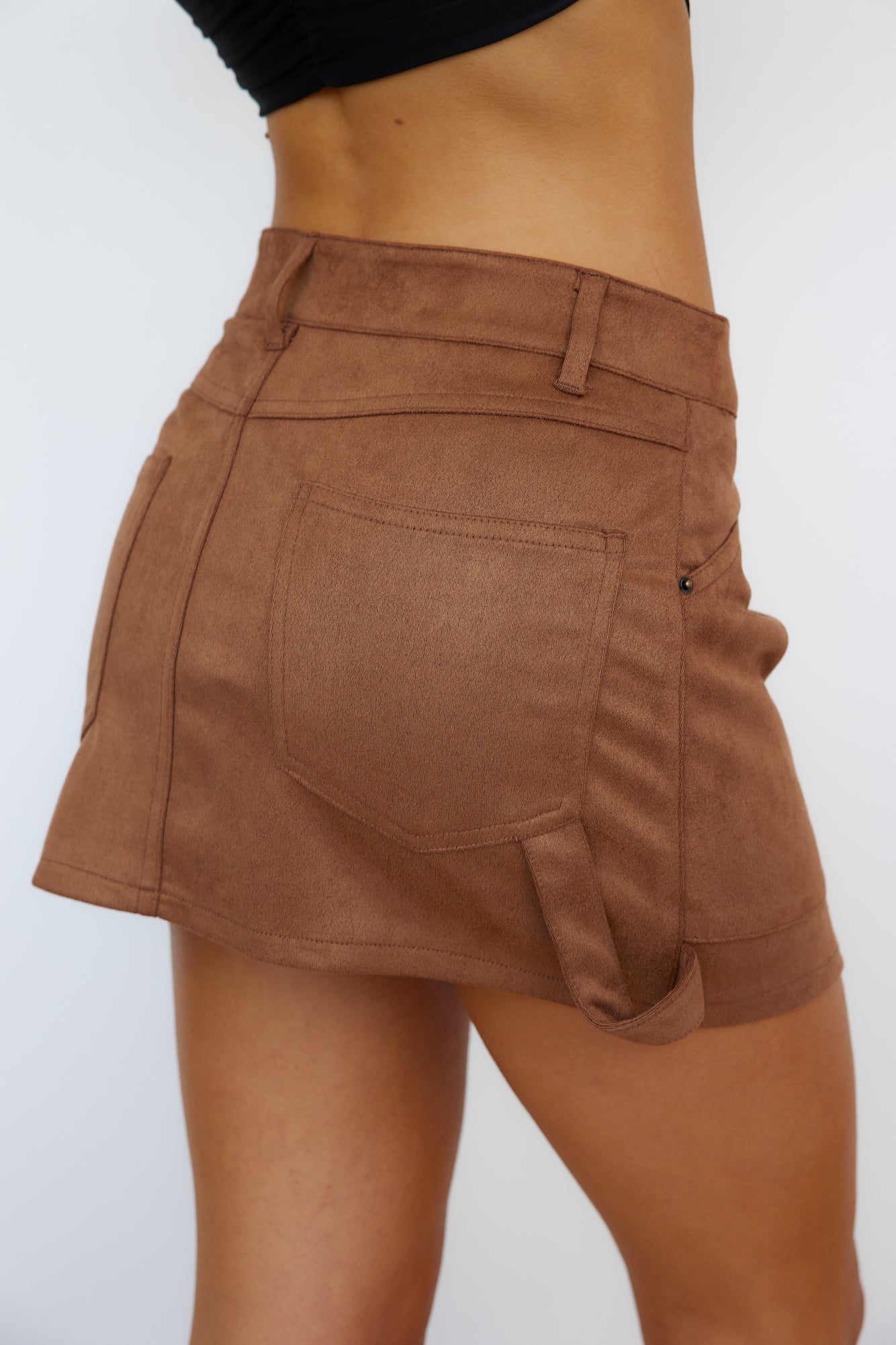 LIONESS Miami Vice Mini Skirt Sepia Brown