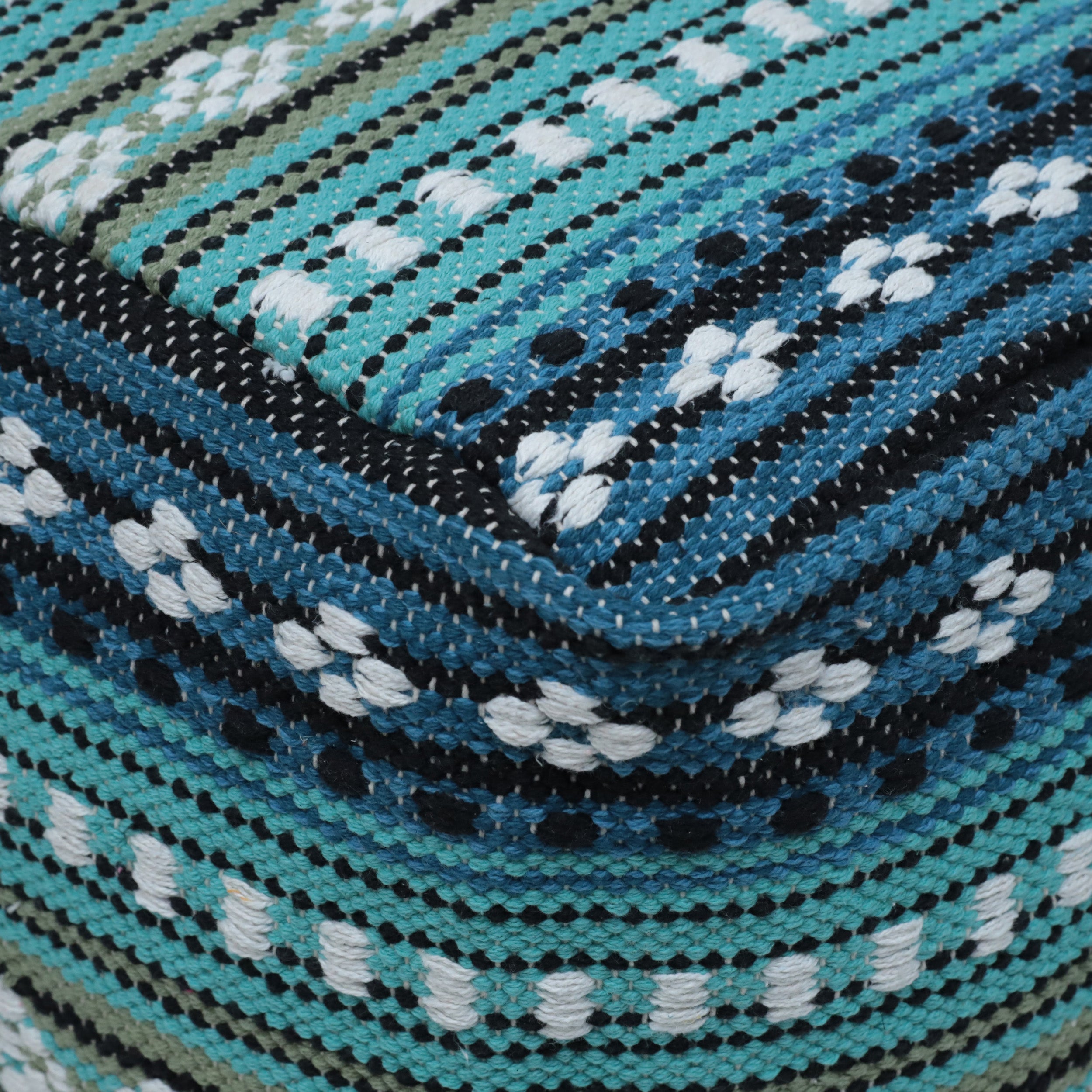 Hilliard Boho Handcrafted Peruvian Print Cube Pouf