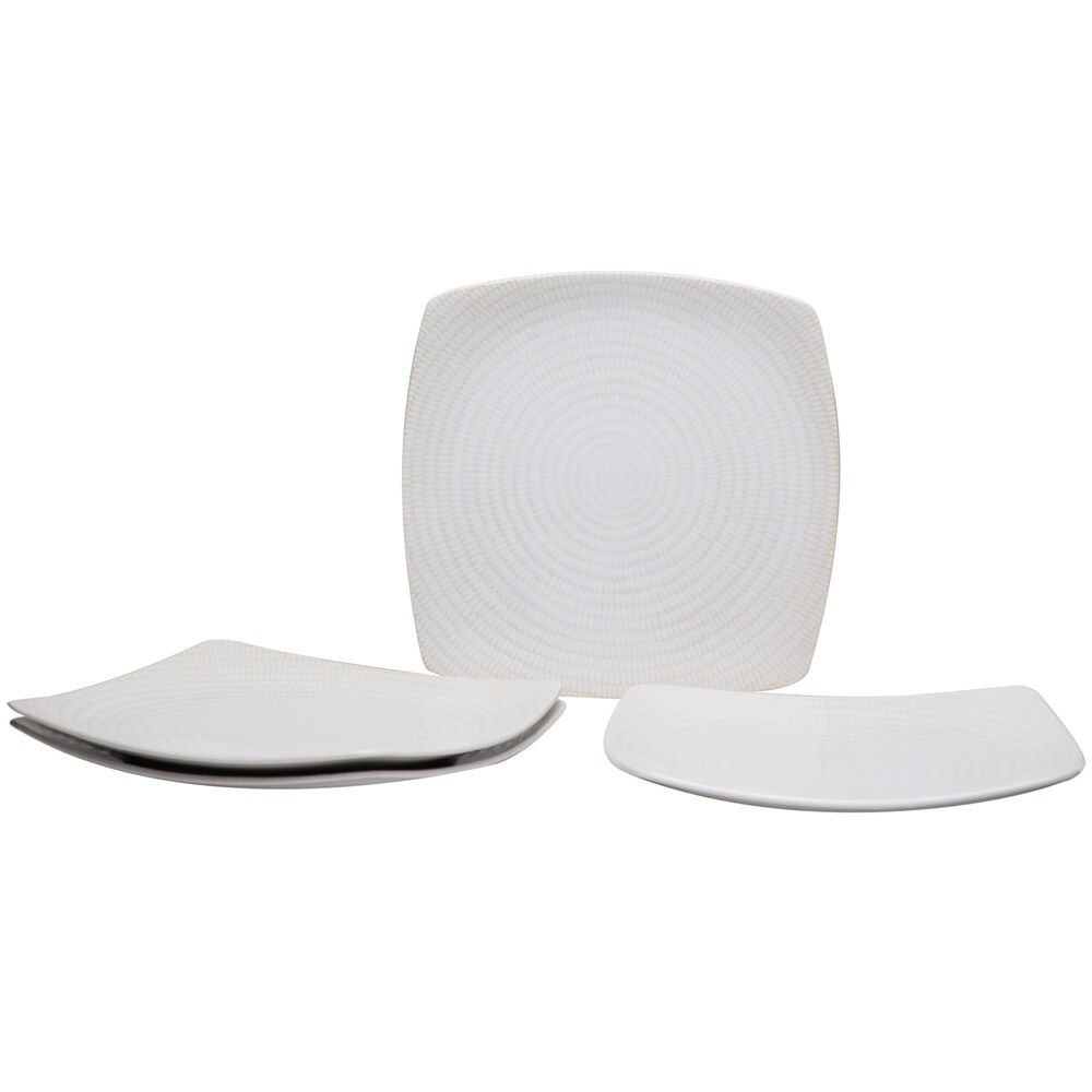 White Rice Square Dinner Plate 10\