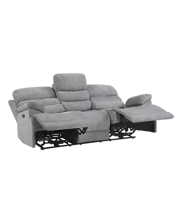 Homelegance White Label Cruz Power 84 Double Reclining Sofa with Power Headrests and USB Port