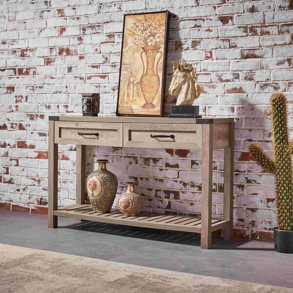 47 Inch Wide Console Table with Drawers and Shelf for Living Room