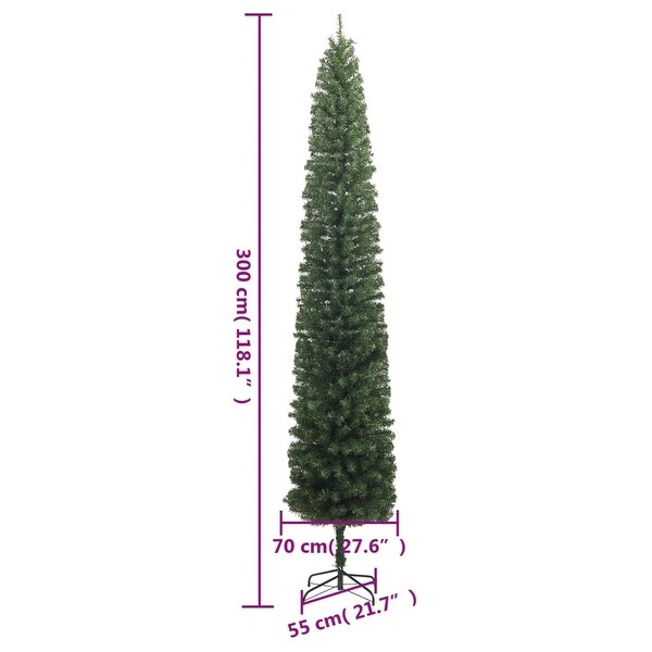 vidaXL Christmas Tree Decoration Artificial Slim Tree with Stand Green PVC