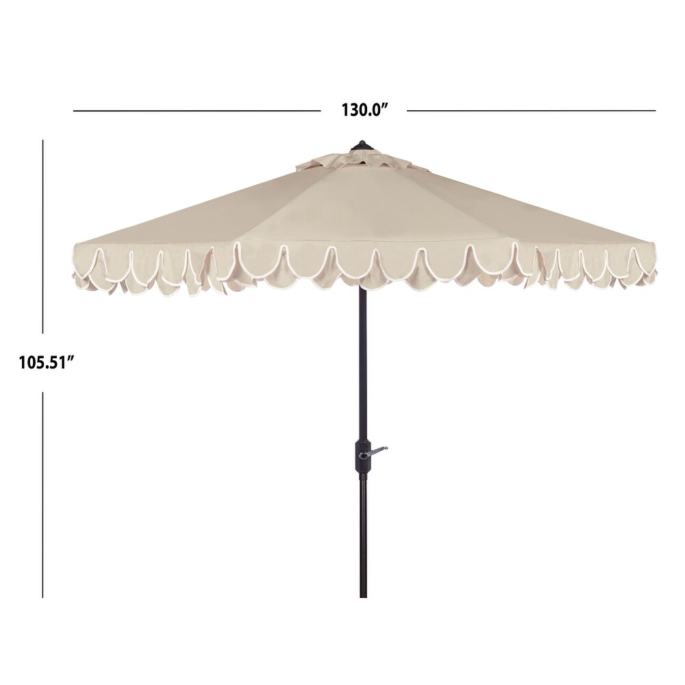 SAFAVIEH Outdoor Living Elegant Valance 11Ft Round Umbrella