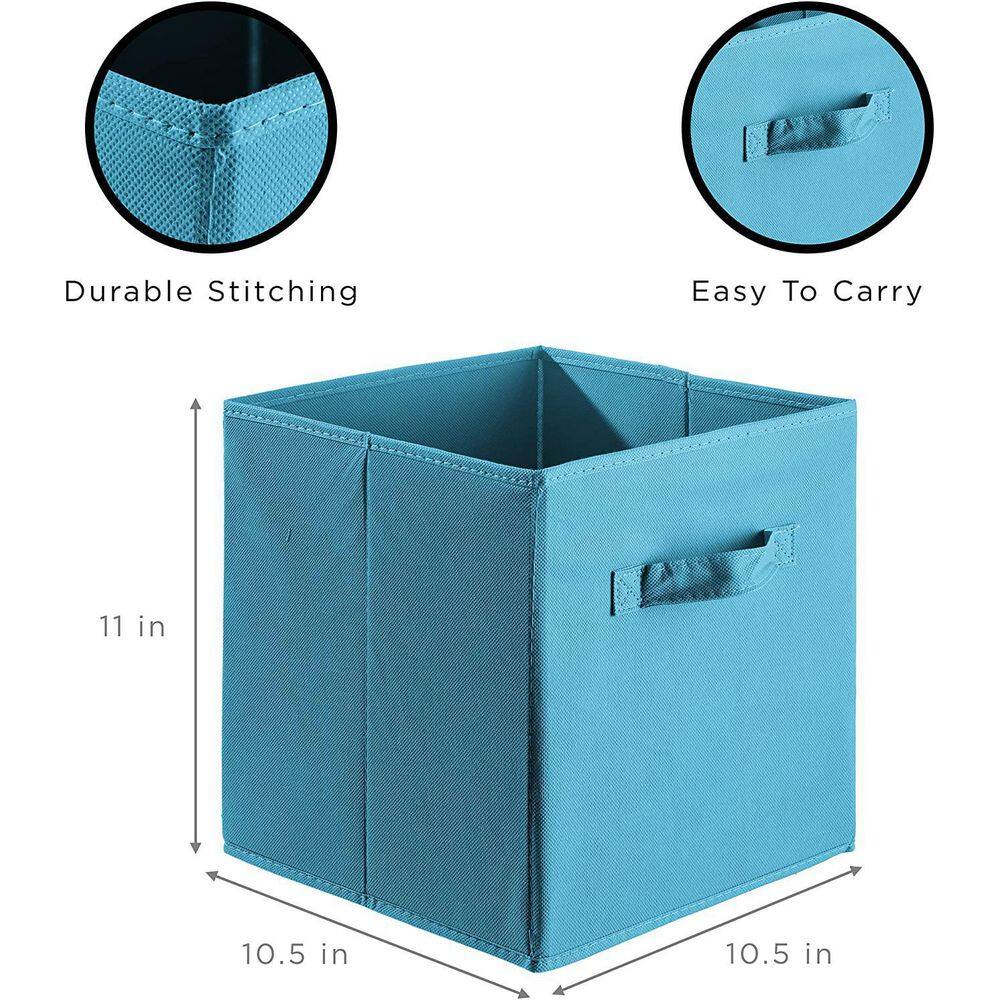 Sorbus 11 in. H x 10.5 in. W x 11 in. D Multi-Colored Blue Light Green Yellow Foldable Cube Storage Bin (6-Pack) STRG-BIN-PASBGY-6PK