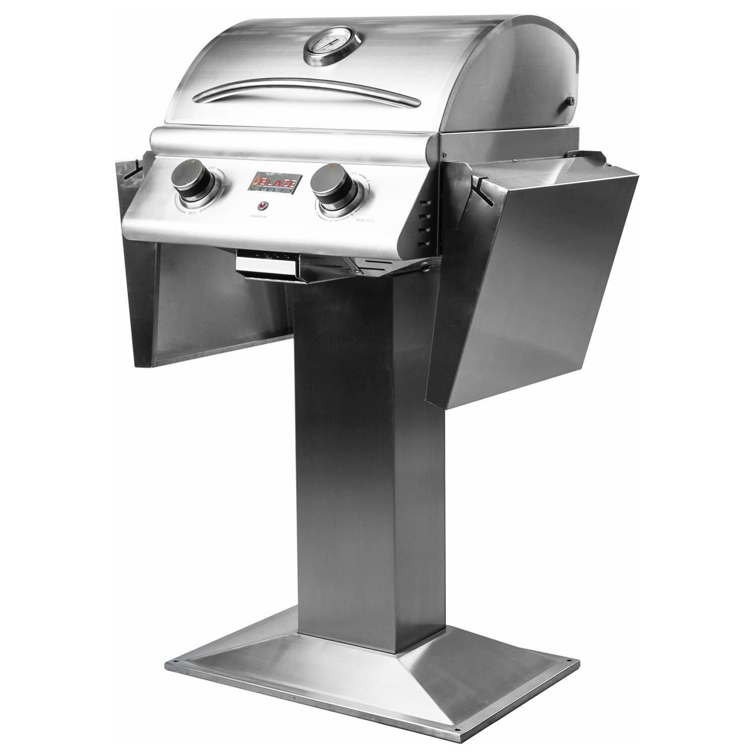 Blaze 21-Inch 1500 Watt Electric Grill On Pedestal With Side Shelves