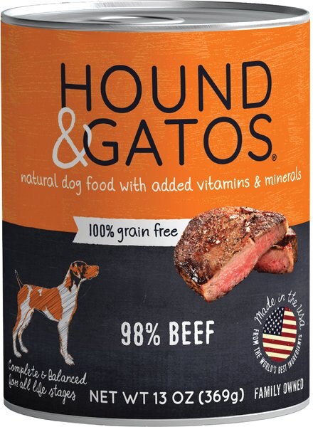 Hound and Gatos 98% Beef Grain-Free Canned Dog Food