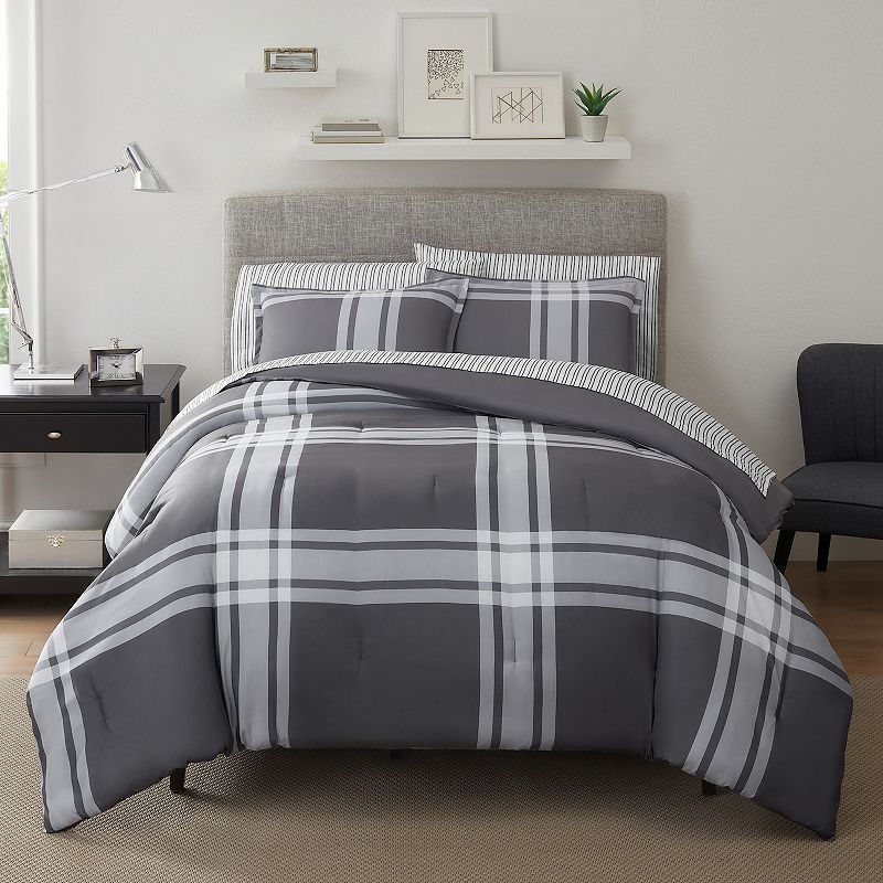 Serta? Simply Clean Jax Plaid Antimicrobial Comforter Set with Sheets