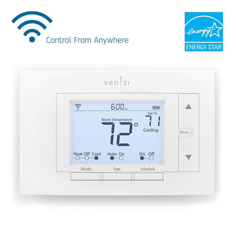 Emerson Sensi 7day Programmable WiFi Smart Thermostat No CWire Required for Most Systems