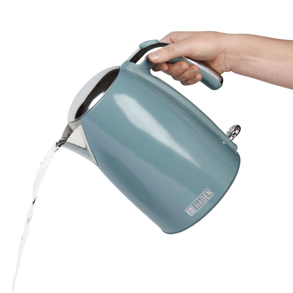 HADEN Brighton 1.7 l 7-Cup Sky Blue Stainless Steel Electric Kettle with Auto Shut-Off and Boil-Dry Protection 75076