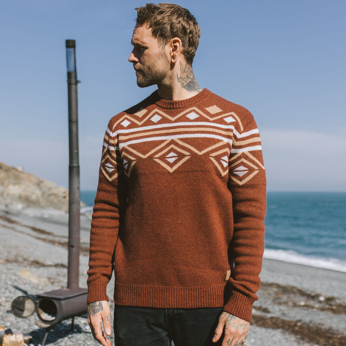 Fireside Knitted Jumper - Russet Brown