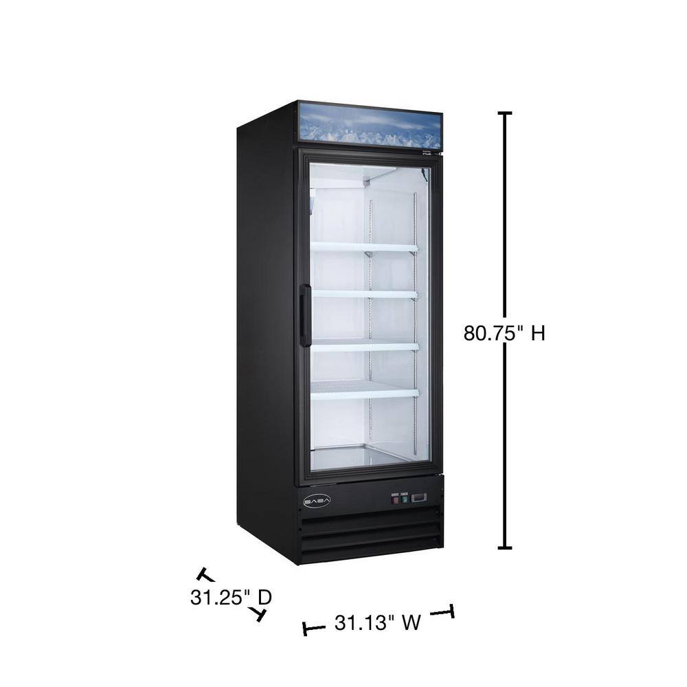 SABA 34 in. W 23 cu. ft. One Glass Door Commercial Merchandiser Freezer Reach In SM-23F