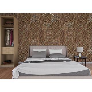 Wallscapes 1 in. x 14 in. x 1 ft. Ristretto Meranti Cube Hardwood Boards (8-pack 11. 16 sq. ft. ) WSWCCUBE-RIS