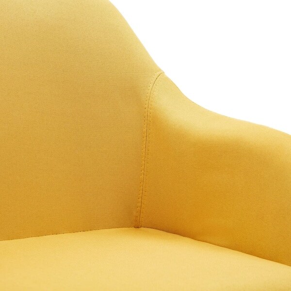 Swivel Dining Chair Yellow Fabric