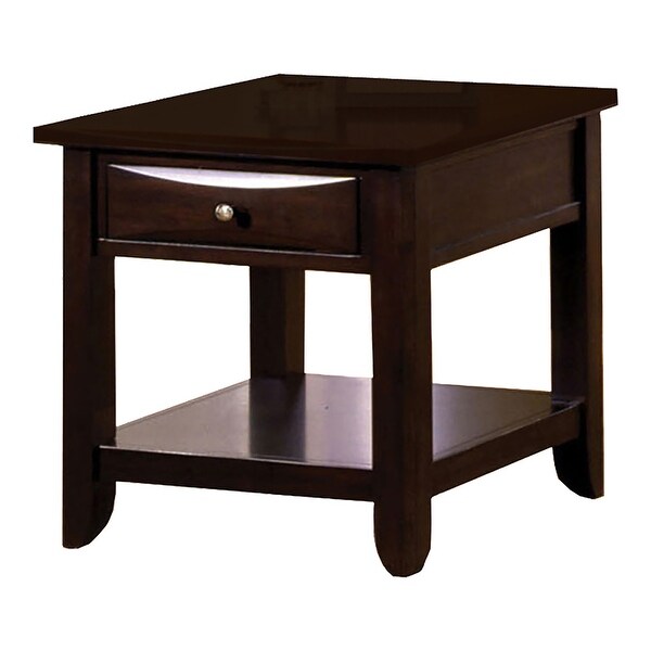 Furniture of America Bolt Traditional Espresso 24-inch 1-shelf Side Table