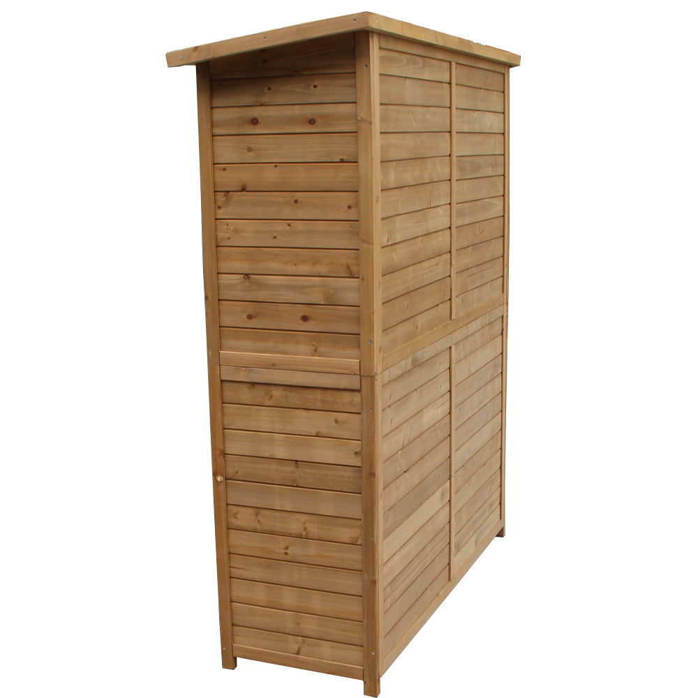 SalonMore 64" Wooden Storage Shed Garden Outdoor Fir Wood Lockers Double Doors