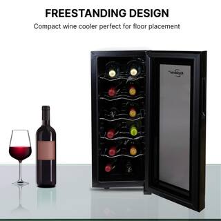 Koolatron 12 Bottle Wine Cooler Black 1 cu. ft. (28L) Freestanding Thermoelectric Wine Fridge WC12