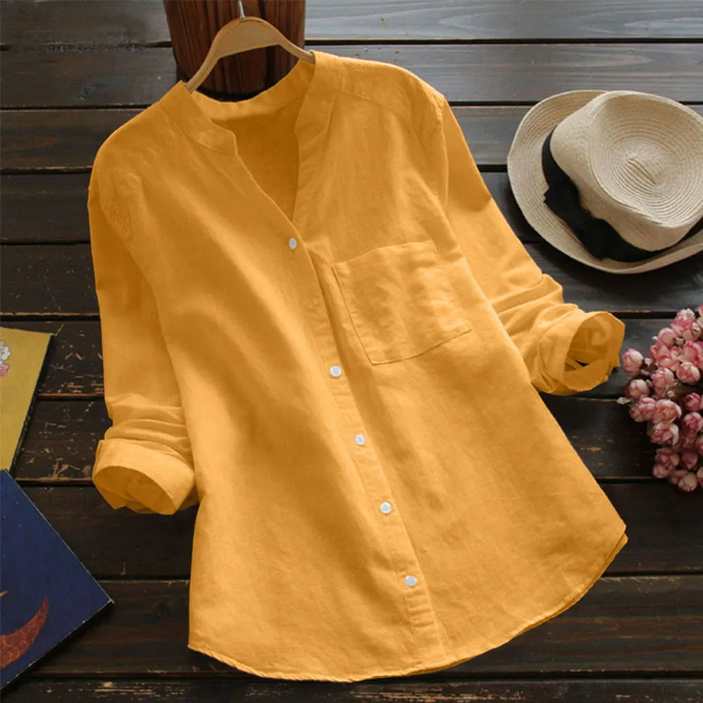 Linen Cotton Casual Loose Shirt-Buy 2 Free Shipping