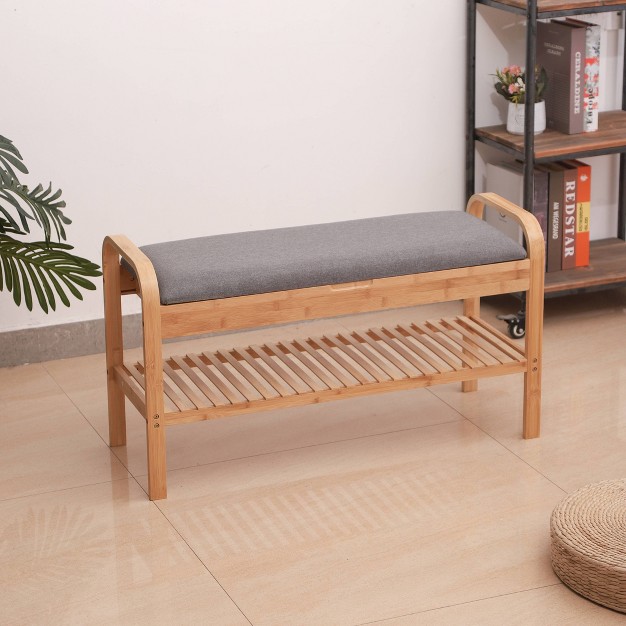 Cambridge Bamboo Shoe Bench Natural Proman Products