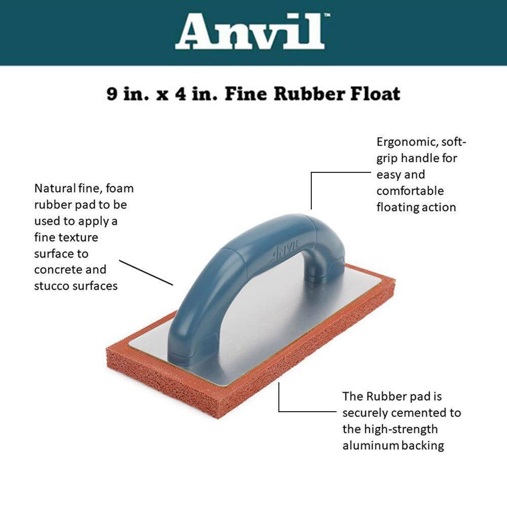 Anvil 9 in. x 4 in. Fine Rubber Float 57468