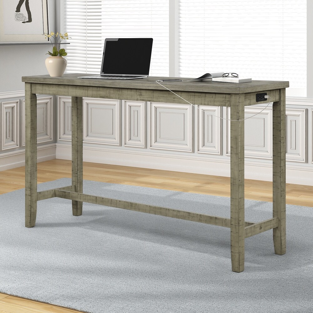 4 Pieces Counter Height Table with Fabric Padded Stools