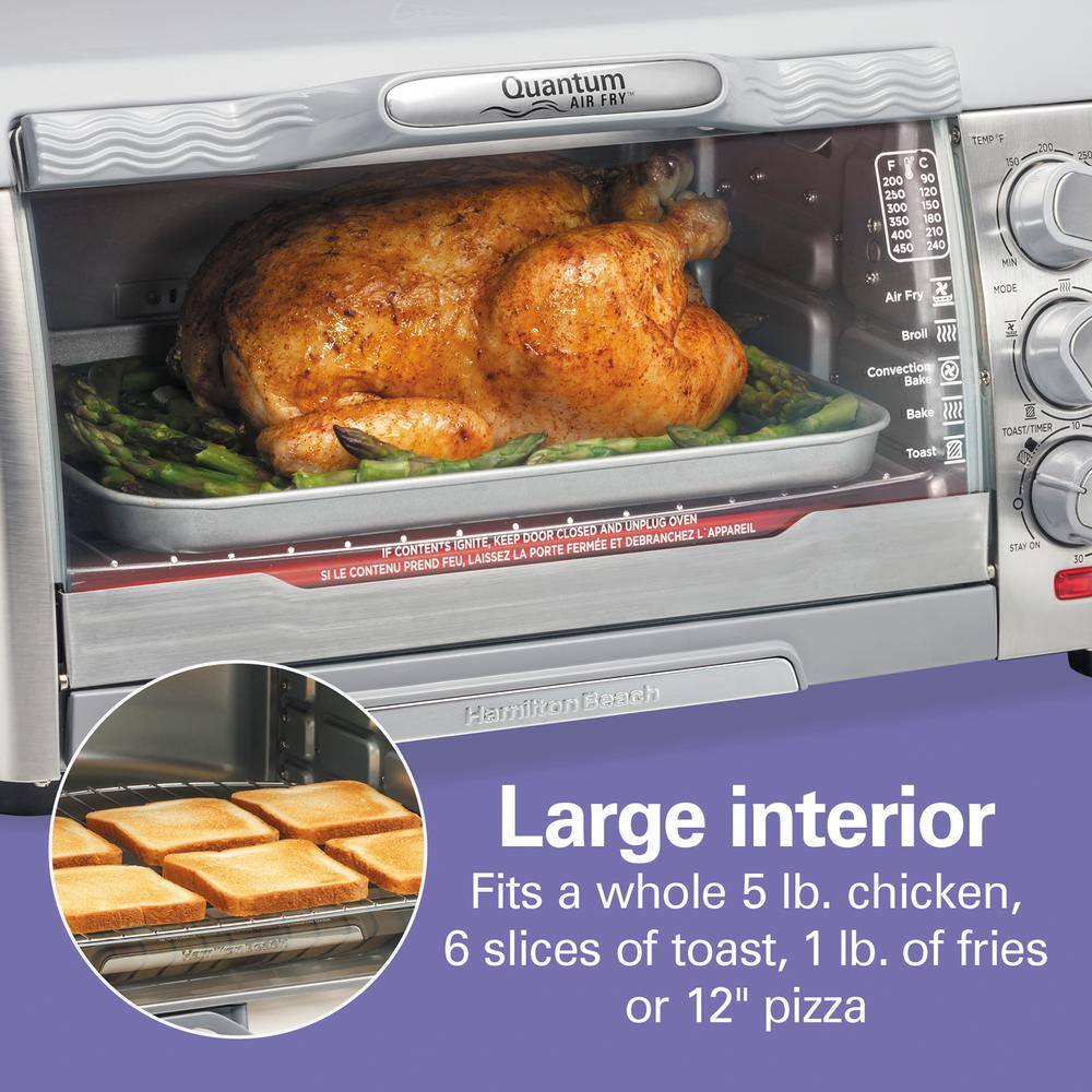 Hamilton Beach 1400 W 6-Slice Stainless Steel Toaster Oven with Quantum Air Fry Technology 31350