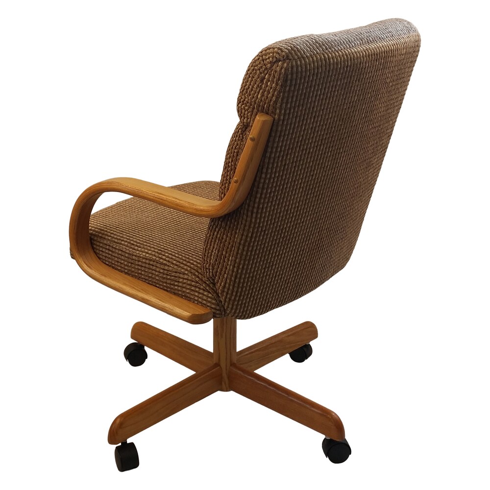 Caster Chair Company C118 Arlington Swivel Tilt Caster Arm Chair Caramel Tweed Fabric