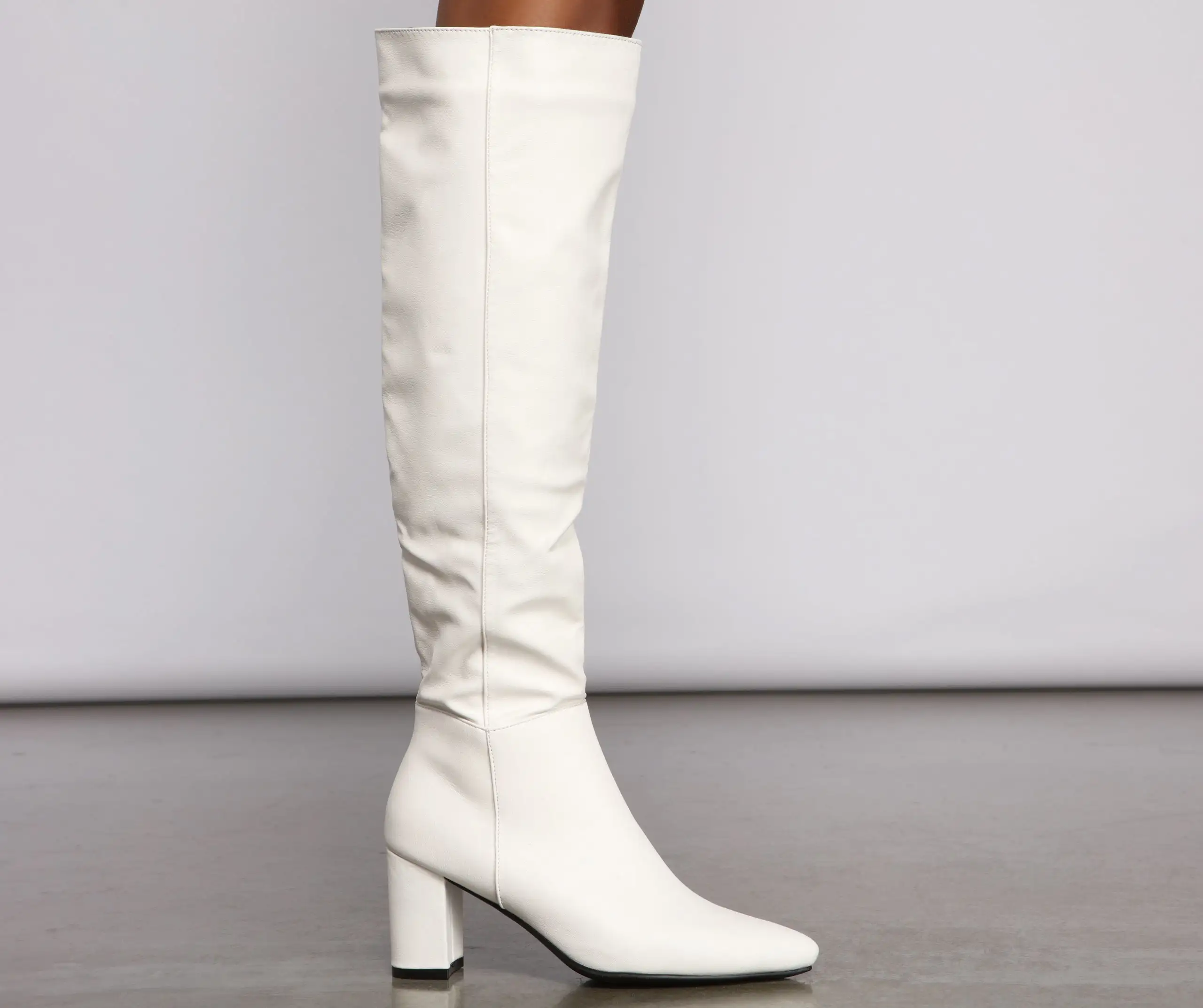 Lead The Way Faux Leather Over The Knee Boots