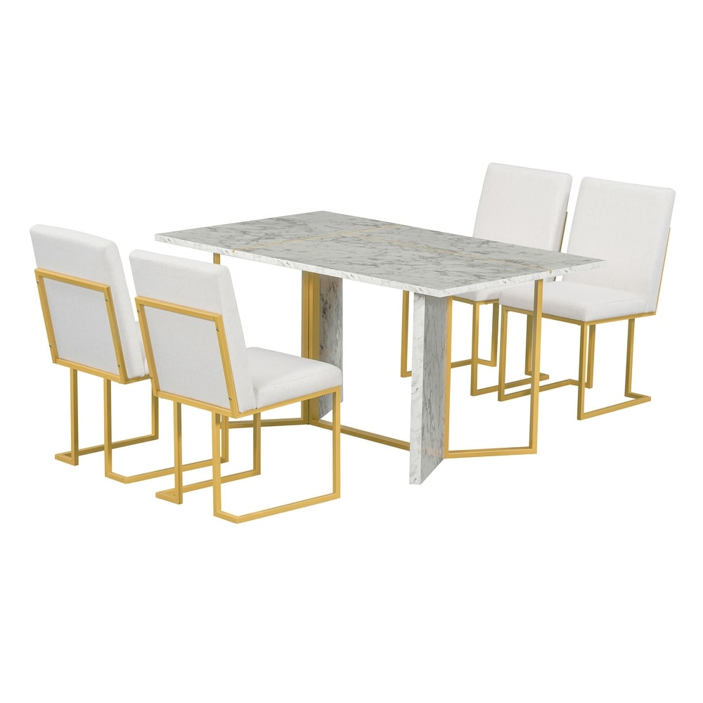 7 Piece Modern Dining Table Set