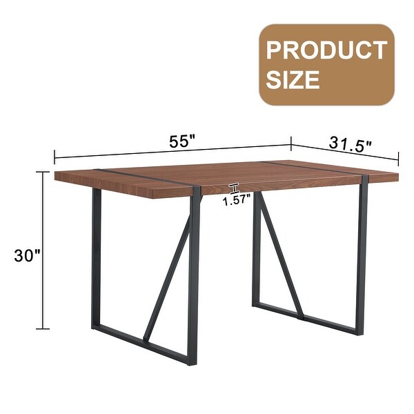 Industrial Rectangular MDF Dining Table for Desks，Kitchens，Patios，Dining rooms