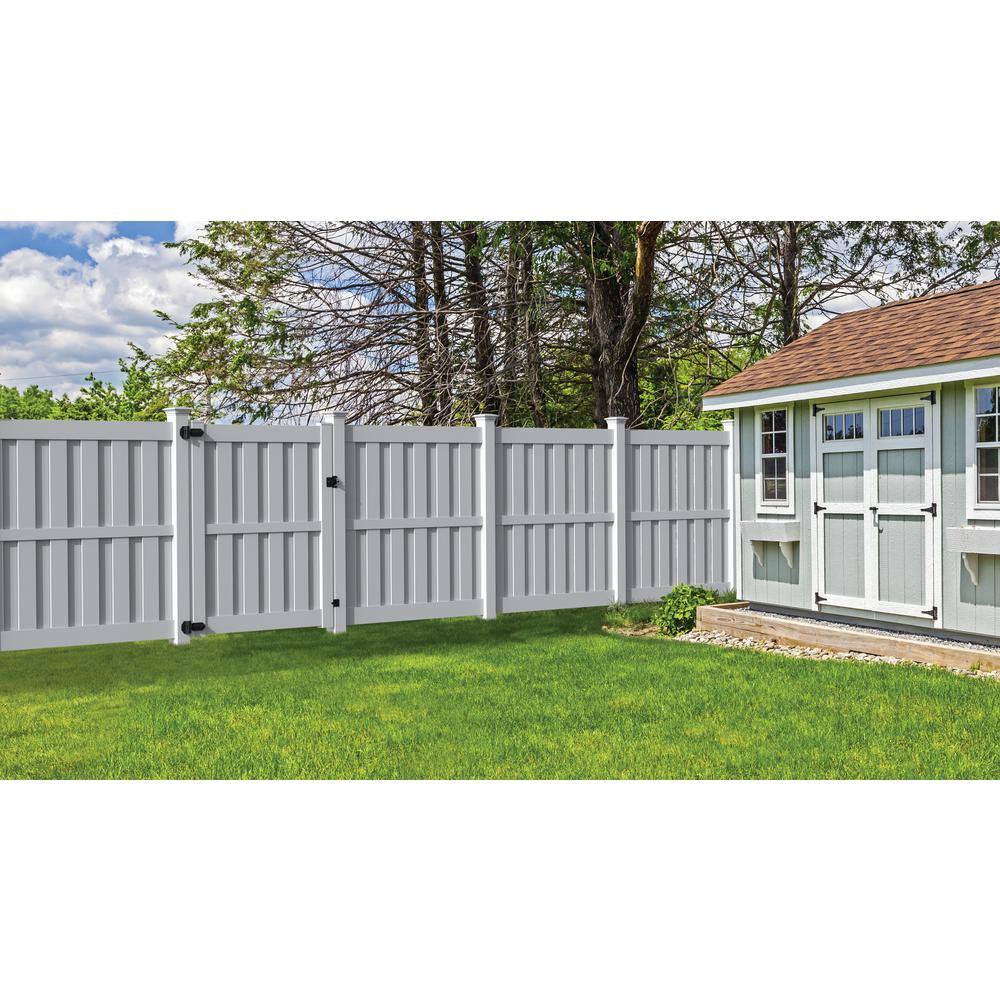 Barrette Outdoor Living Whitney 6 ft. x 6 ft. White Vinyl Shadowbox Fence Panel 73045694