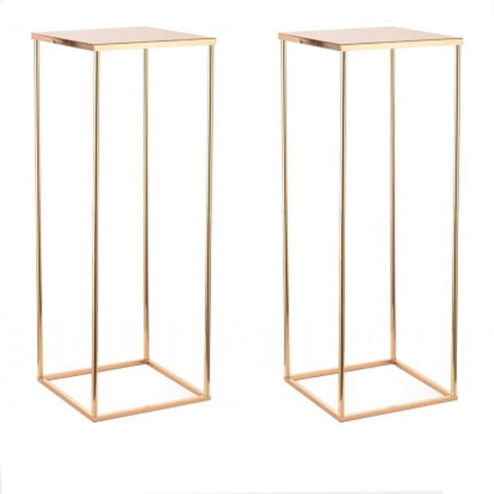 2pcs Metal Rectangle Plant Pot Support 31.5" High Gold Flower Rack Wedding Table Centerpieces